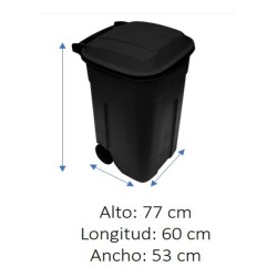 Contenedor Basurero 135 Lts Tacho C/tapa Negro/negro Plastic